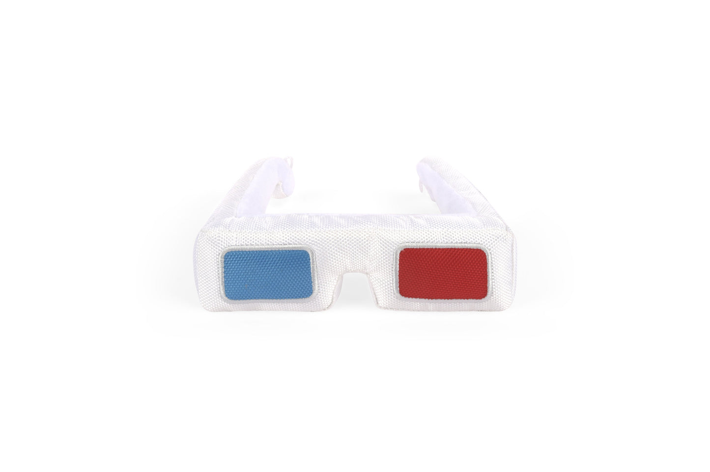 3D glasses with red and blue lenses on a white background
