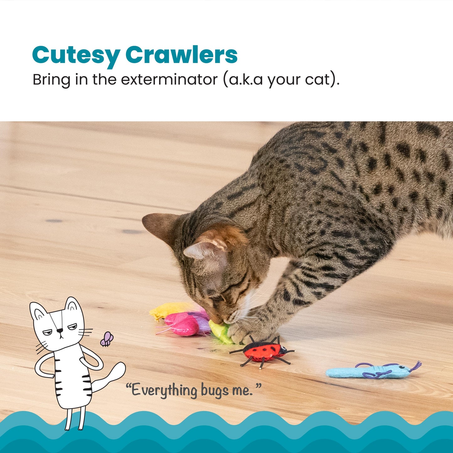 Nina Ottosson Catstages Cute as a Bug Cat Toy 6 Pack