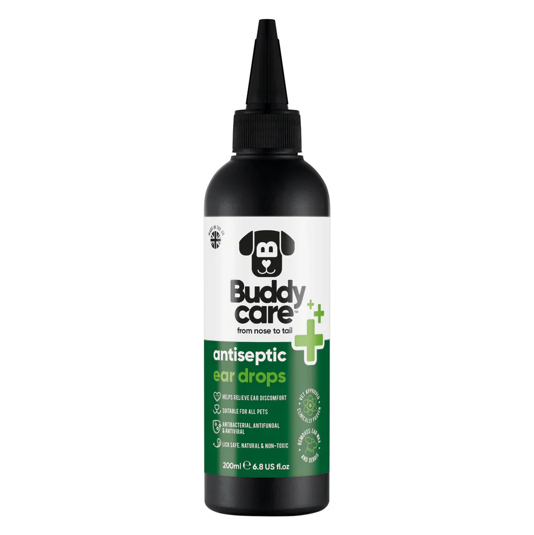 Buddy Care Pet Antiseptic Ear Drops for Dogs & Cats