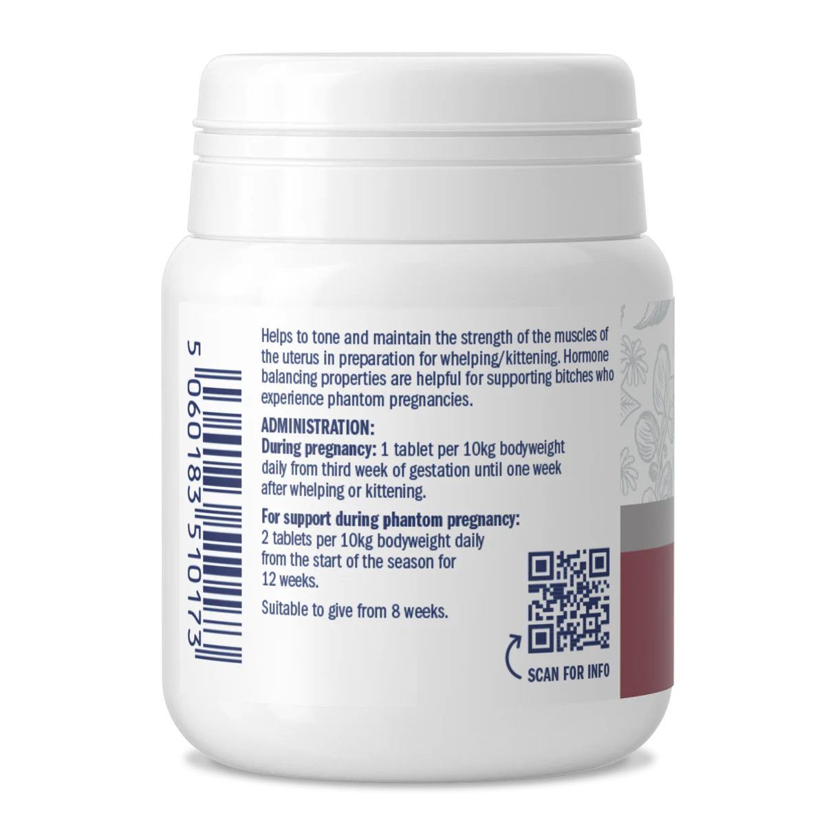 Dorwest Raspberry Leaf Tablets for Dogs & Cats – Hormonal Balance & Whelping Support