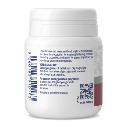 Dorwest Raspberry Leaf Tablets for Dogs & Cats – Hormonal Balance & Whelping Support