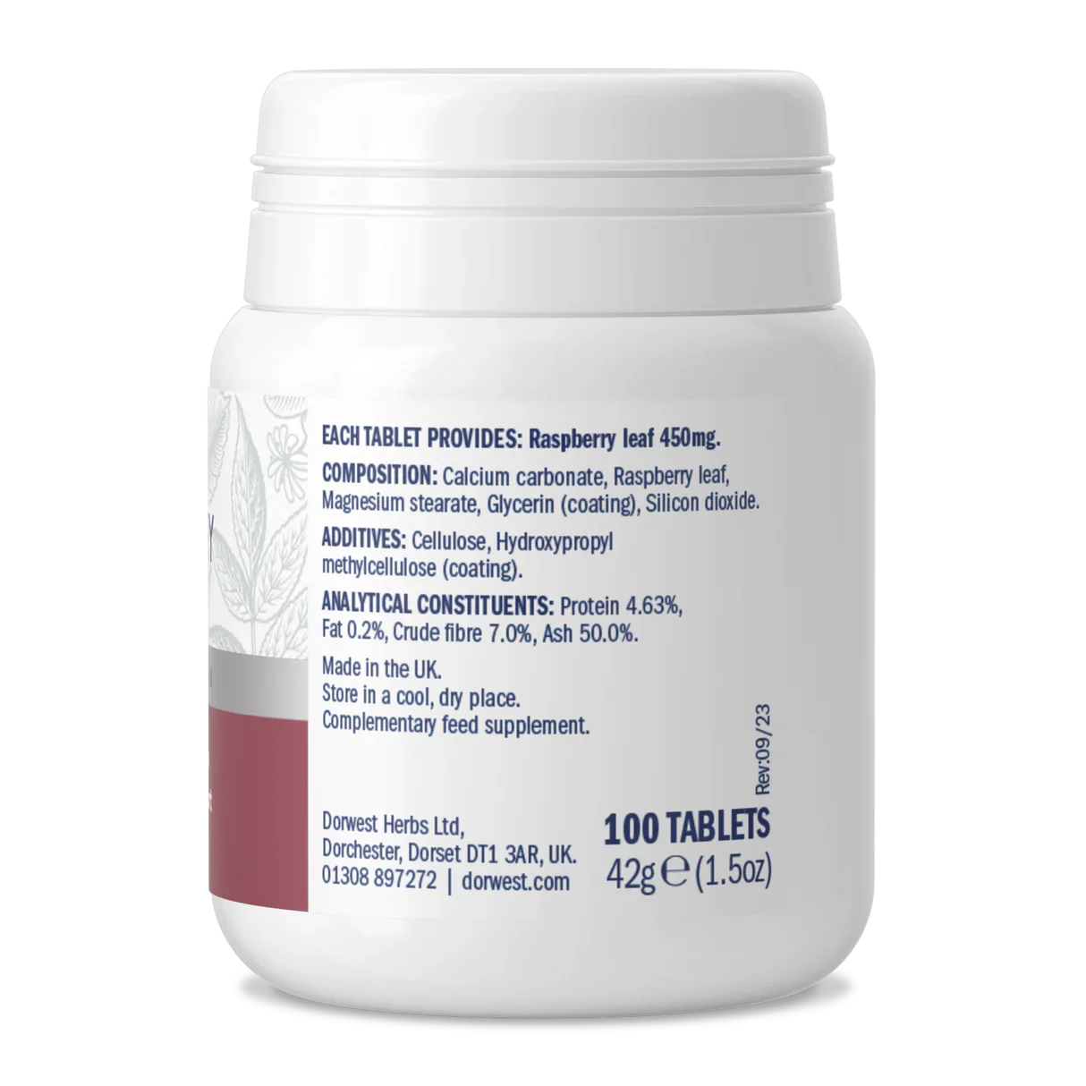 Dorwest Raspberry Leaf Tablets for Dogs & Cats – Hormonal Balance & Whelping Support