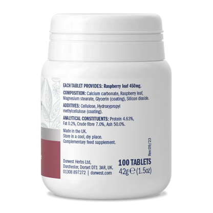 Dorwest Raspberry Leaf Tablets for Dogs & Cats – Hormonal Balance & Whelping Support