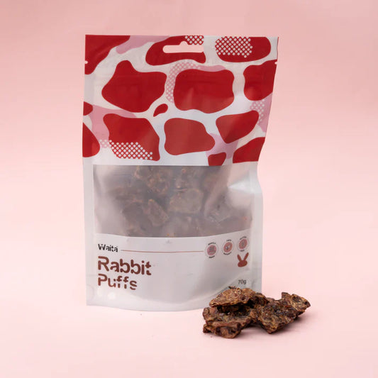 Waita Air-Dried Rabbit Puffs 70g – 100% Natural Hypoallergenic Dog & Cat Treats