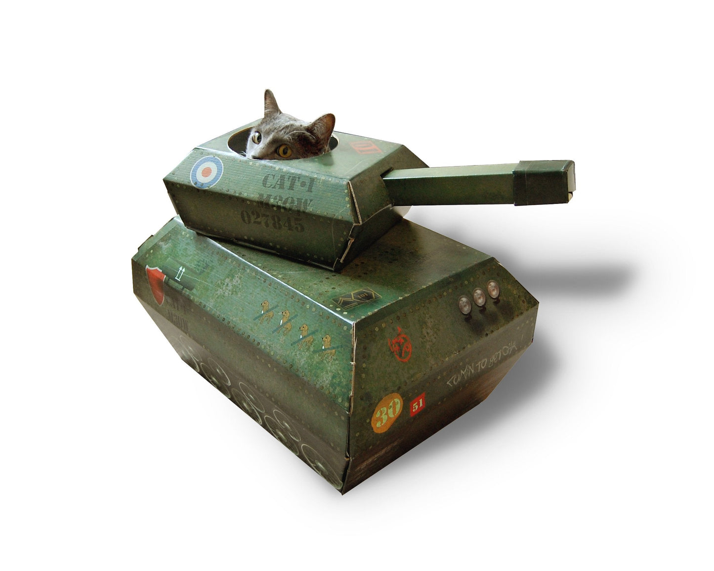 Cardboard Tank Toy For Cats