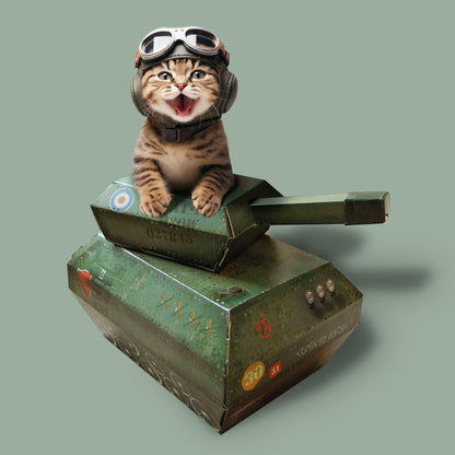 Cardboard Tank Toy For Cats