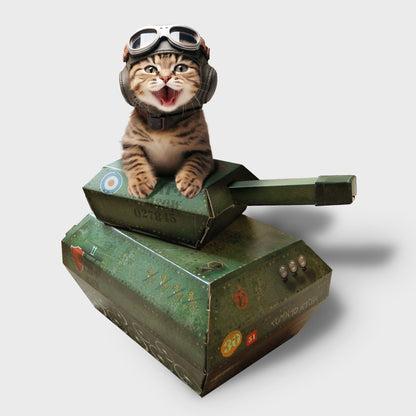 Cardboard Tank Toy For Cats