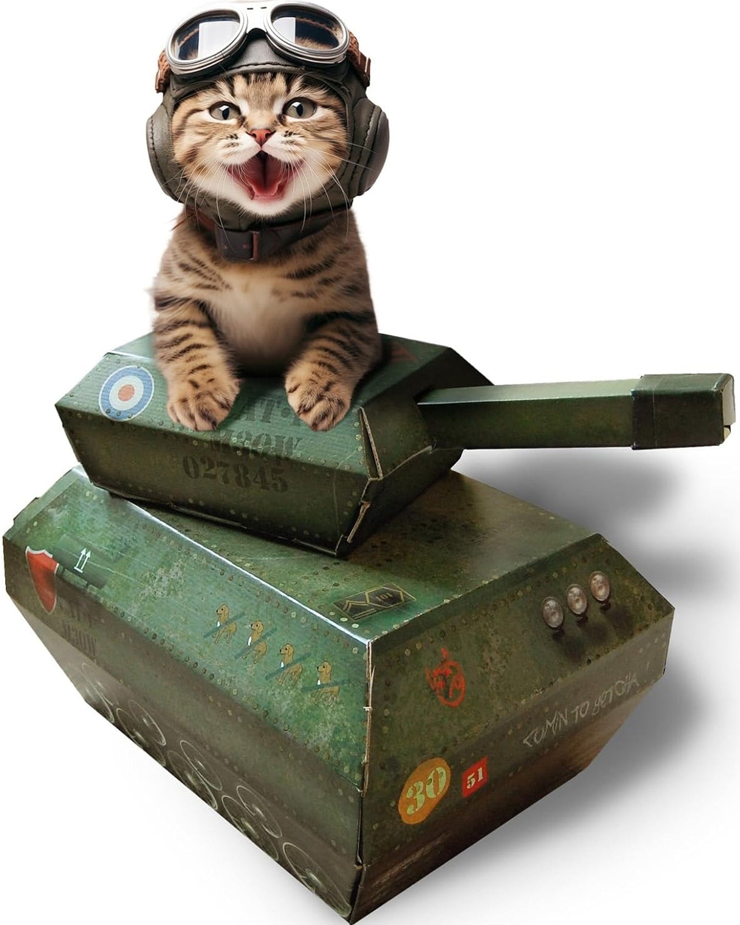Cardboard Tank Toy For Cats