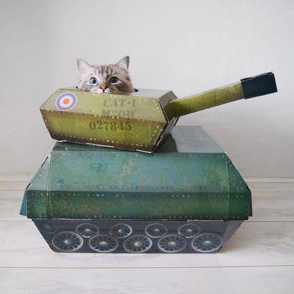 Cardboard Tank Toy For Cats